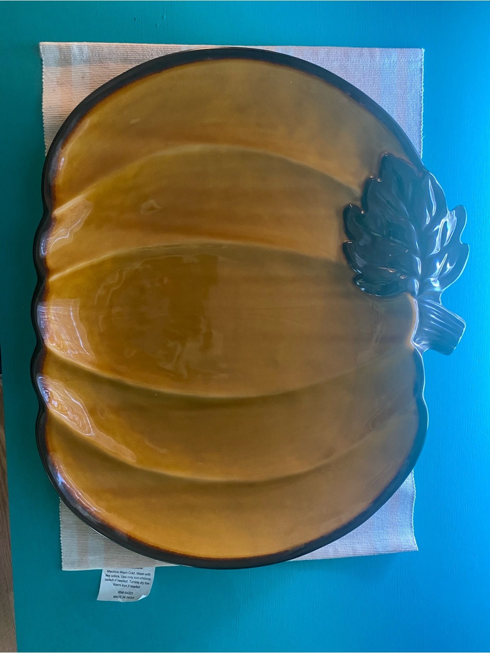 Large Ceramic Pumpkin Platter